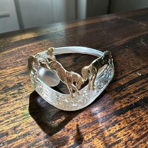 Montana Silversmiths Horse Cuff Bracelet Gold Silver Tone Western Equestrian